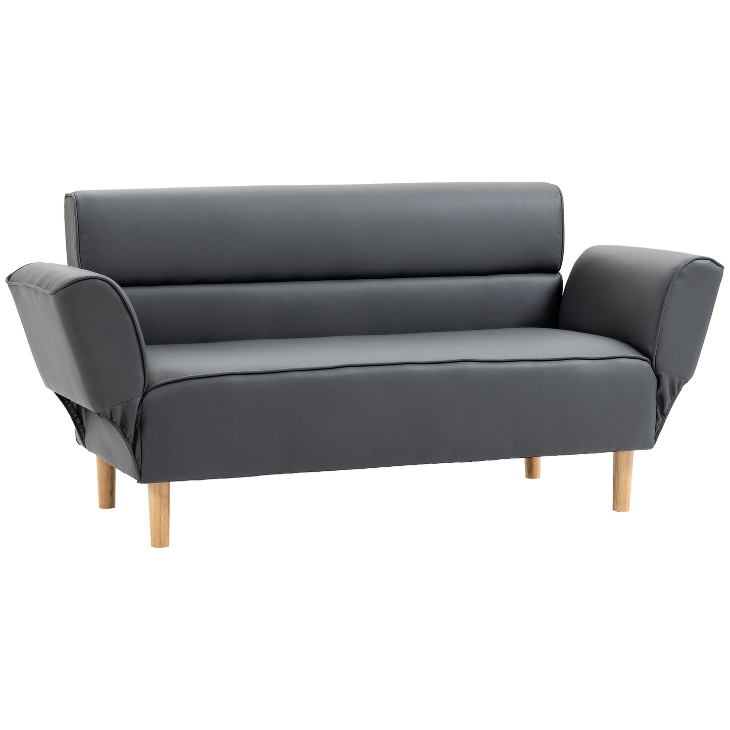 Grey 2 Seater Sofa with adjustable armrest (164x71x75cm ) - Borgè