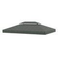 Outsunny coverage for gazebo 4x3 m at 2 levels in polyester with straps and 10 drainage holes, dark gray - Borgè