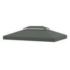 Outsunny coverage for gazebo 4x3 m at 2 levels in polyester with straps and 10 drainage holes, dark gray - Borgè