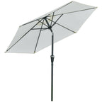 2.3x2.2m Tilting Garden Umbrella with Crank, Metal Pole and 6 Ribs, Cream - Borge' Group Limited