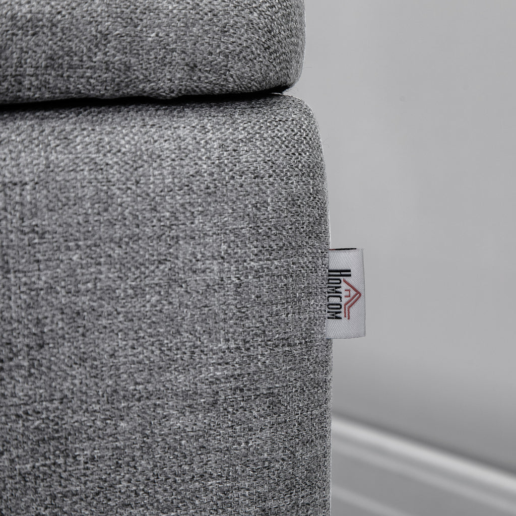 Homcom Bench container in velvet effect fabric, per room, living room and entrance, 101x38.5x44.5 cm, gray - Borgè