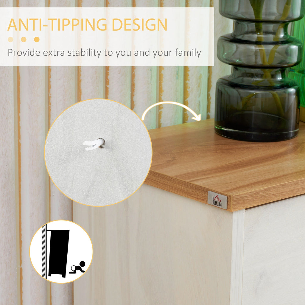 Mobile Scarpper saving in chipboard with 3 drawers and 2 adjustable internal shelves, 70x23.5x122 cm, white - Borgè