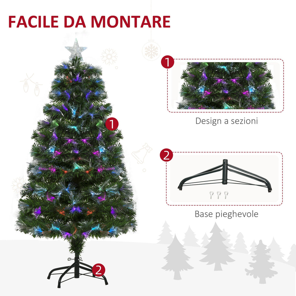Artificial Christmas tree 120cm in PVC 130 LED lights - Green - Borgè