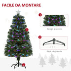 Artificial Christmas tree 120cm in PVC 130 LED lights - Green - Borgè