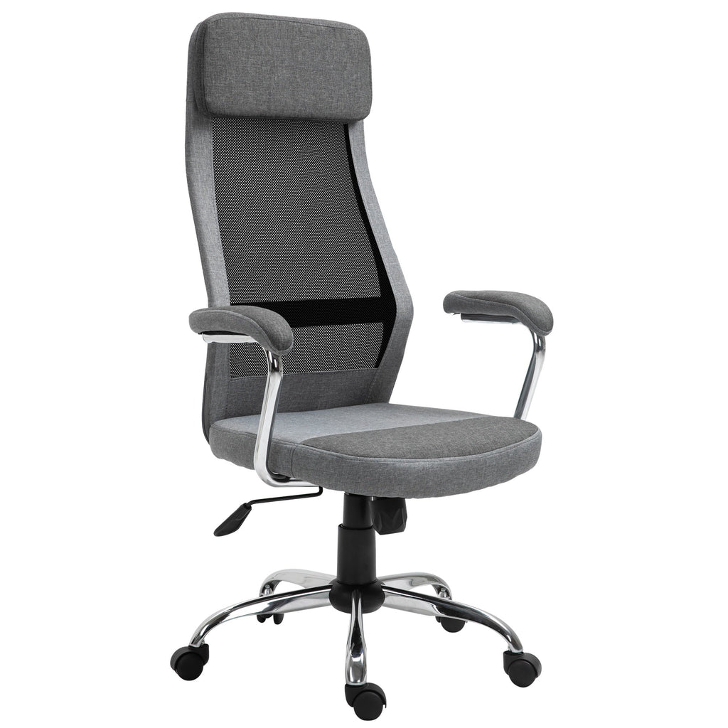 VATER CHAIR CHAIR OFFICOMICAL OFFICE, Adjustable height and rocking in Grey mesh fabric - Borgè