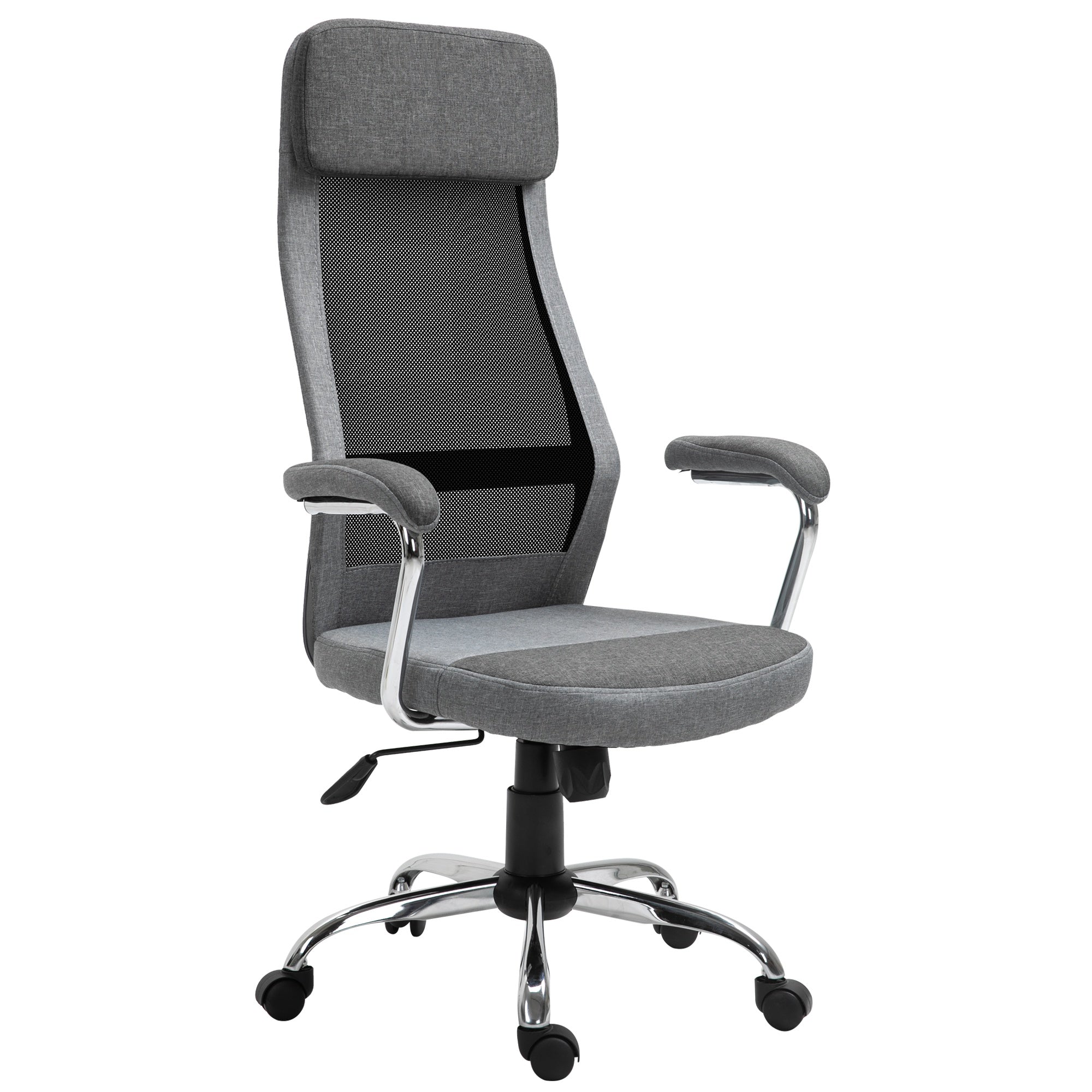 VATER CHAIR CHAIR OFFICOMICAL OFFICE, Adjustable height and rocking in Grey mesh fabric - Borgè