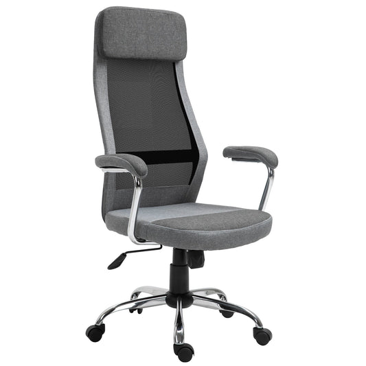 VATER CHAIR CHAIR OFFICOMICAL OFFICE, Adjustable height and rocking in Grey mesh fabric - Borgè