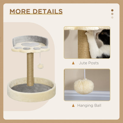 POPZ | Cat Tree for cats with Scratch Pole | 41x41x44 cm, grey and beige - Borgè