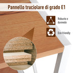 Cabinet shelf bookcase 3 shelves with white steel structure and wooden shelves 44x35x72.5cm - Borgè