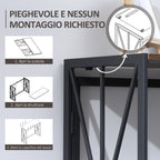 Table Consolidation of Entrance Industrial Style Folding Wood and Metal, 100x38x80cm, Marrone - Borgè