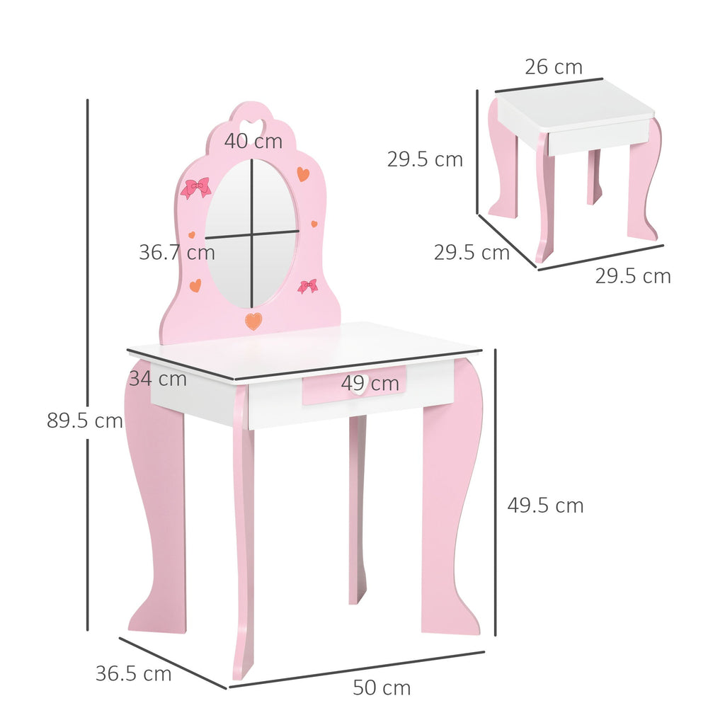 Pink Lady Makeup Table for Kids | Girls Toys 3-6yrs - Borgè