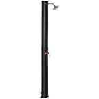 55° Heated Solar Shower for Outdoor Use with 35 Liter Tank and Mixer Tap, Black - Borge' Group Limited