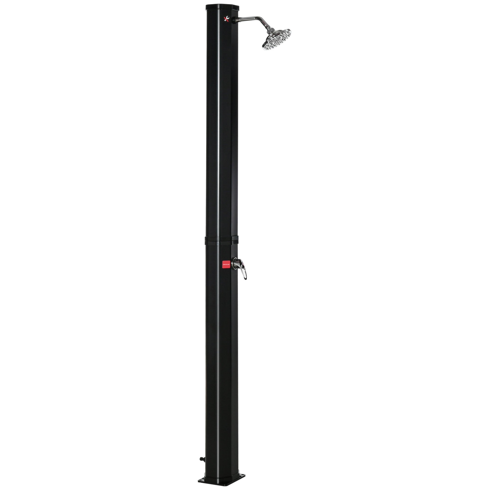 55° Heated Solar Shower for Outdoor Use with 35 Liter Tank and Mixer Tap, Black - Borge' Group Limited