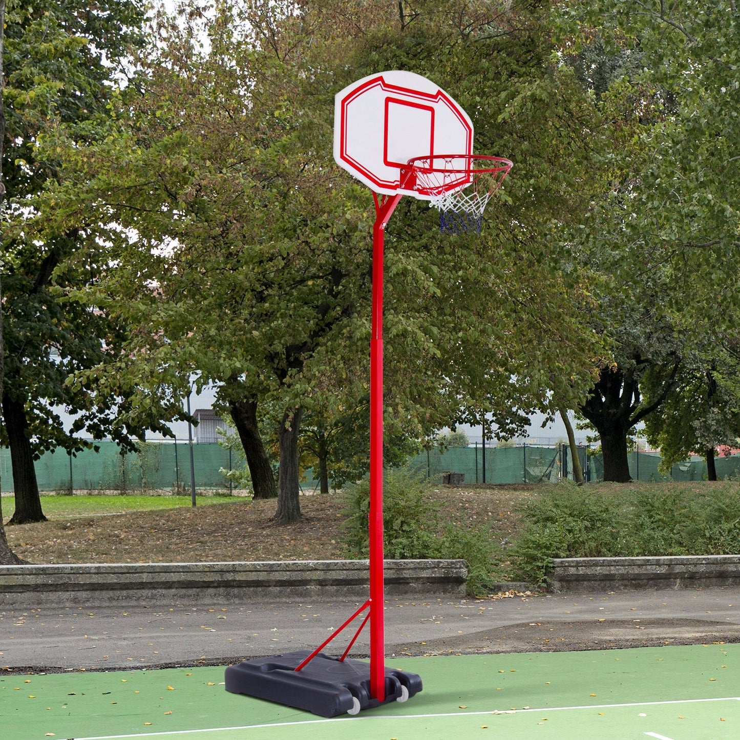 Canestro Self-supporting basketball with adjustable height 210-260cm and wheels, red