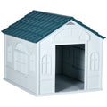 PAWHUT KENNEL FOR DOES OF MEDIUM AND LARGE MAX 30KG Waterproof PP, 84.2x98.2x82cm, Blue - Borgè