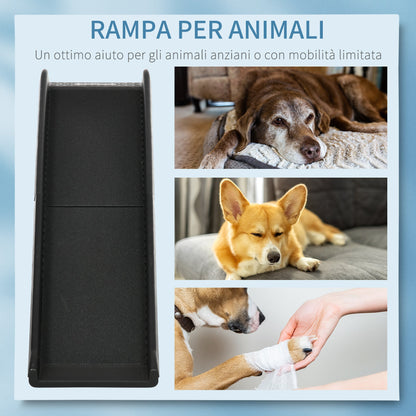Pawhut PP dog ramp with non -slip coating, for a trunk of less than 75 cm, 155x39x14 cm, black
