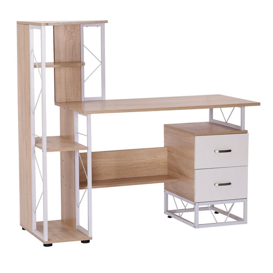 Desk for computer PC Office with shelf 133 x 55 x 123cm - Borgè