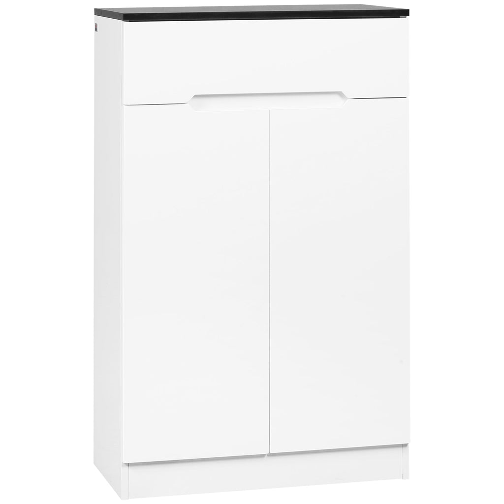 Slim Slim 12 Paia Max for inputs with 3 adjustable shelves and drawer, in white chipboard, 60x32x100 cm - Borgè