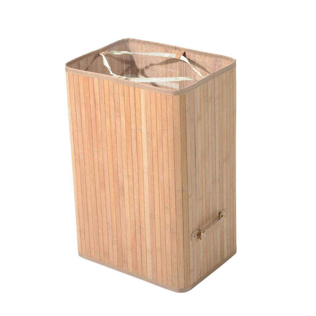 Stylish Bamboo Basket with Lid, Removable Cover, and Lining - 40x30x60cm - Borgè