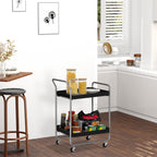 Trolley 2 levels with swivel handles and wheels, in metal, 63x40.4x83.5 cm - Borgè