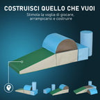 Set 5 Soft buildings without phthalates, game for children educational age of 1-3 years for home and school, multicolor - Borgè