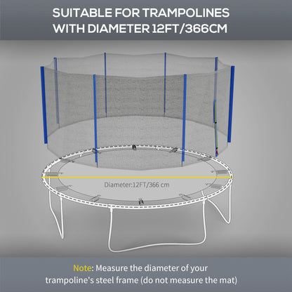 SportNow protection network for 6 -pole trampolines with hinged entrance, in PE, Ã˜366x180 cm, black and blue - Borgè