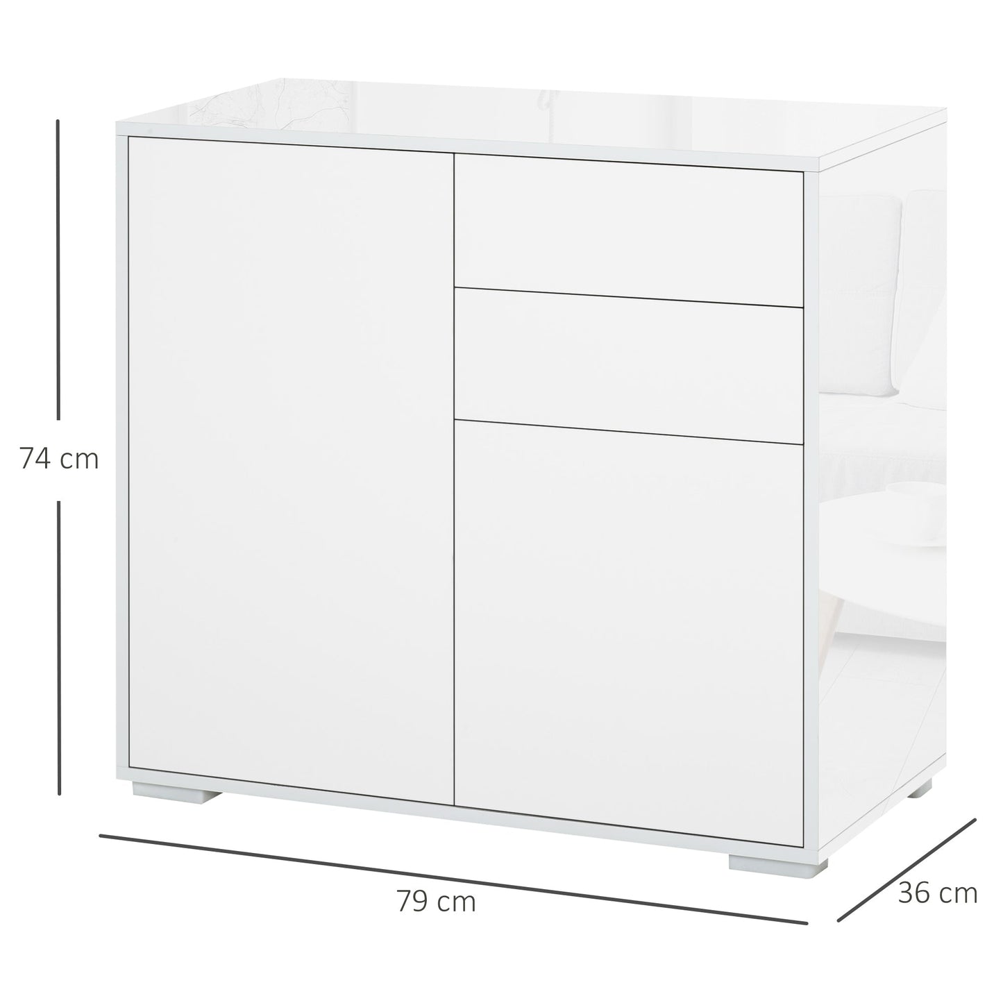 Multiuse cabinet cabinet with pressure opening - white - Borgè