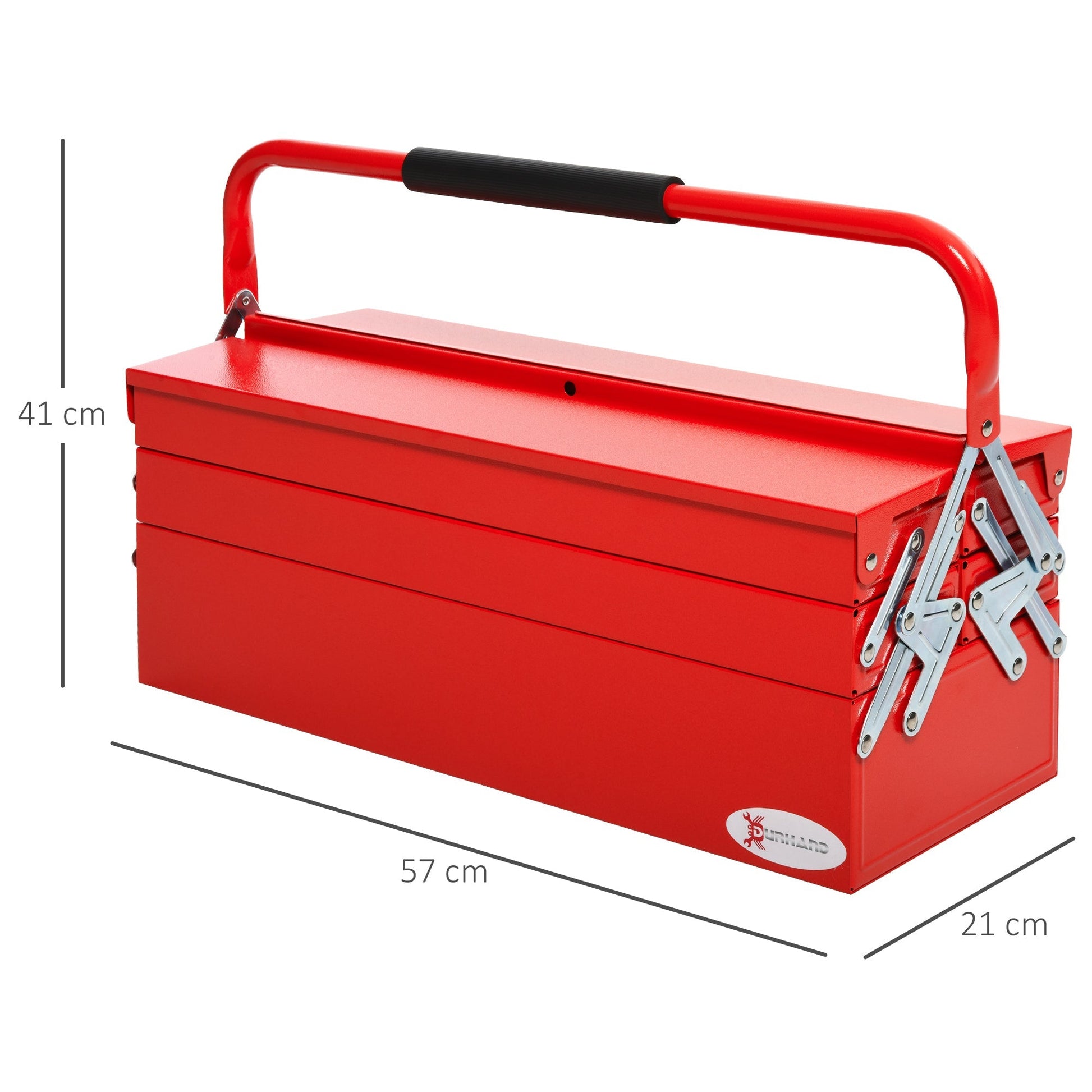 Durhand Case holder holder in folding steel with 5 trays, 51x21x41cm, red - Borgè