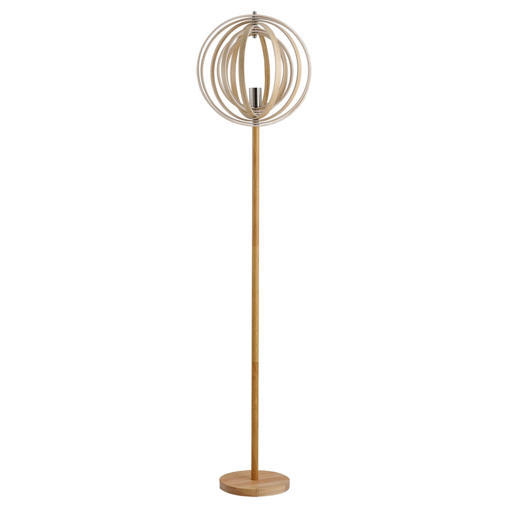 Earth lamp design with lampshade with adjustable rings in wooden bulbs E27 Ñ„38 x 160 cm - Borgè