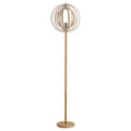 Earth lamp design with lampshade with adjustable rings in wooden bulbs E27 Ñ„38 x 160 cm - Borgè