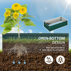 Outsunny For Open Raised Raised Garden Bed with coating, in galvanized steel, 120x60x30.5 cm, green - Borgè