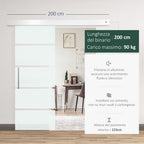 Sliding Glass stripes with aluminum track, 75x210cm - Borgè