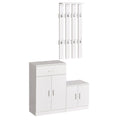 Homcom Scarpper with combination hangers for entrance and wooden bedroom 100x32x187cm white - Borgè