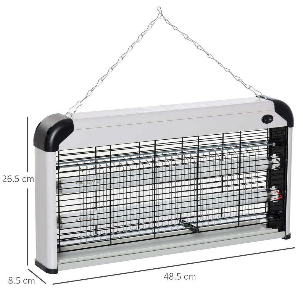 Outdoor and Indoor Electric Insect Killer with UV Mosquito Lamp for 60m², 30W Electric Mosquito Killer, Black and Silver - Borge' Group Limited