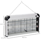 Outdoor and Indoor Electric Insect Killer with UV Mosquito Lamp for 60m², 30W Electric Mosquito Killer, Black and Silver - Borge' Group Limited