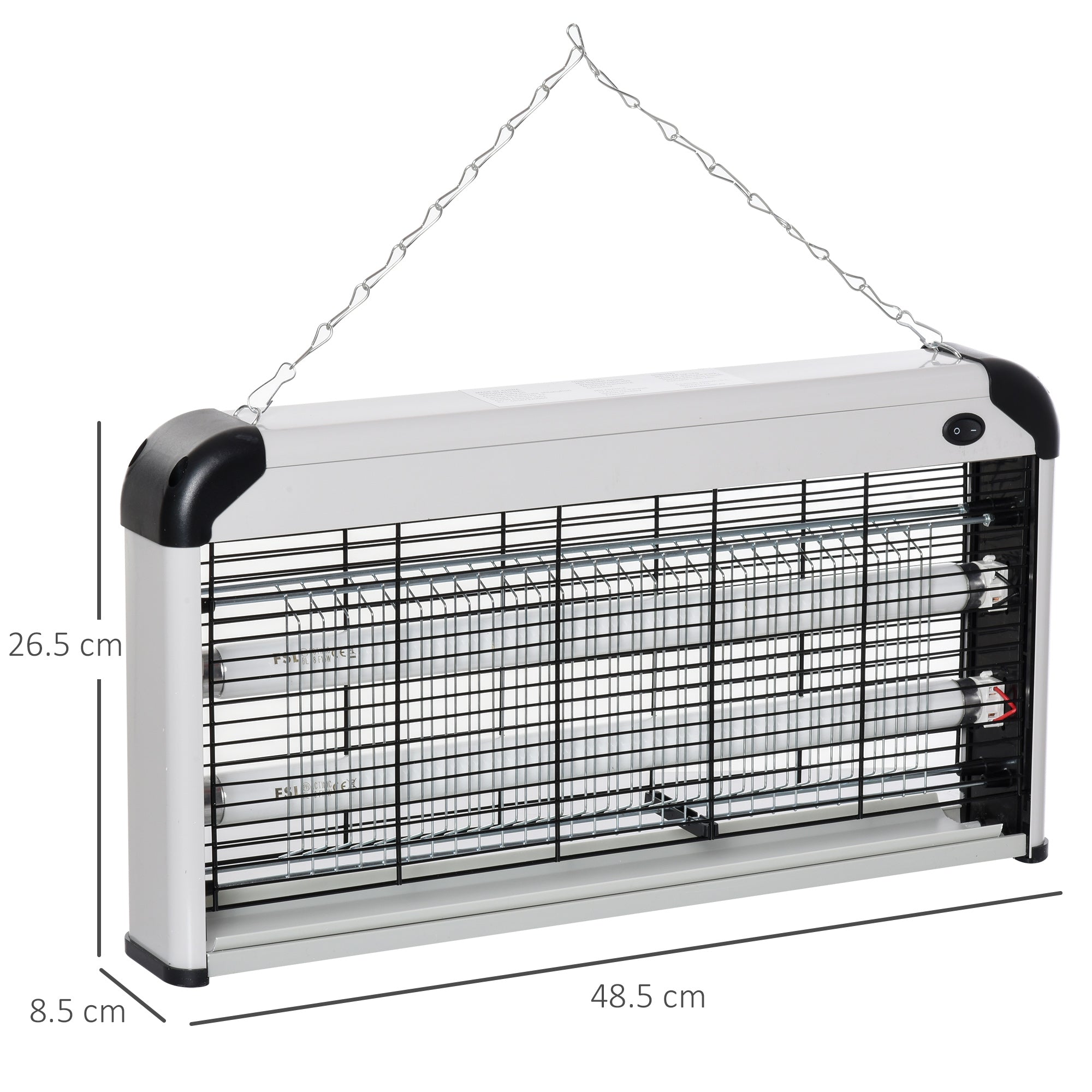 Outdoor and Indoor Electric Insect Killer with UV Mosquito Lamp for 60m², 30W Electric Mosquito Killer, Black and Silver - Borge' Group Limited