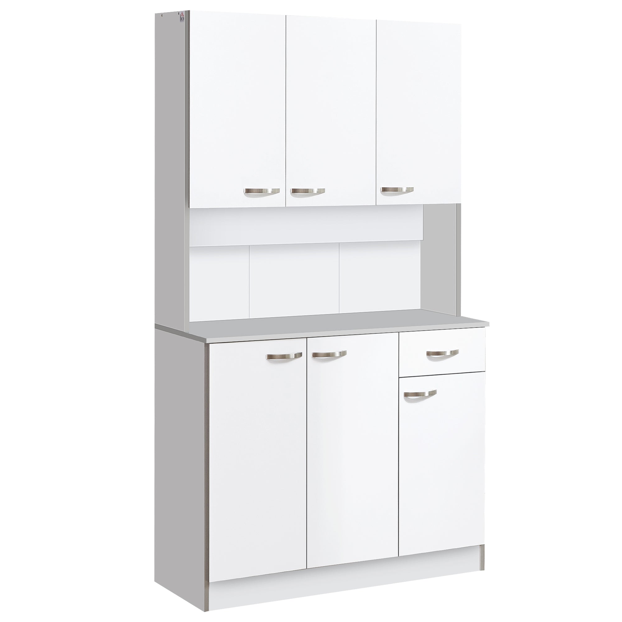 Homcom - Wardrobe with wooden kitchen wall units 101 x 39 x 180cm white - Borgè