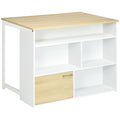 Homcom Modern Bar Table in MDF for 2 people with 4 open shelves and locker, 116x79.5x91 cm - Borgè