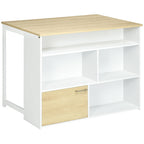 Homcom Modern Bar Table in MDF for 2 people with 4 open shelves and locker, 116x79.5x91 cm - Borgè