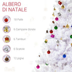 Christmas tree 150 cm with 680 decorated branches, white - Borgè