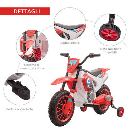 electric cross motorcycle for children for 3-5 years - red - Borgè