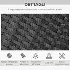 7-Piece Garden Table and Chair Set in PE Rattan and Wood with Soft Cushions, Black - Borge' Group Limited