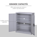 Vadgetto Portodocumenti cabinet with steel, Grey, 80x40x92.5cm safety closure closure - Borgè