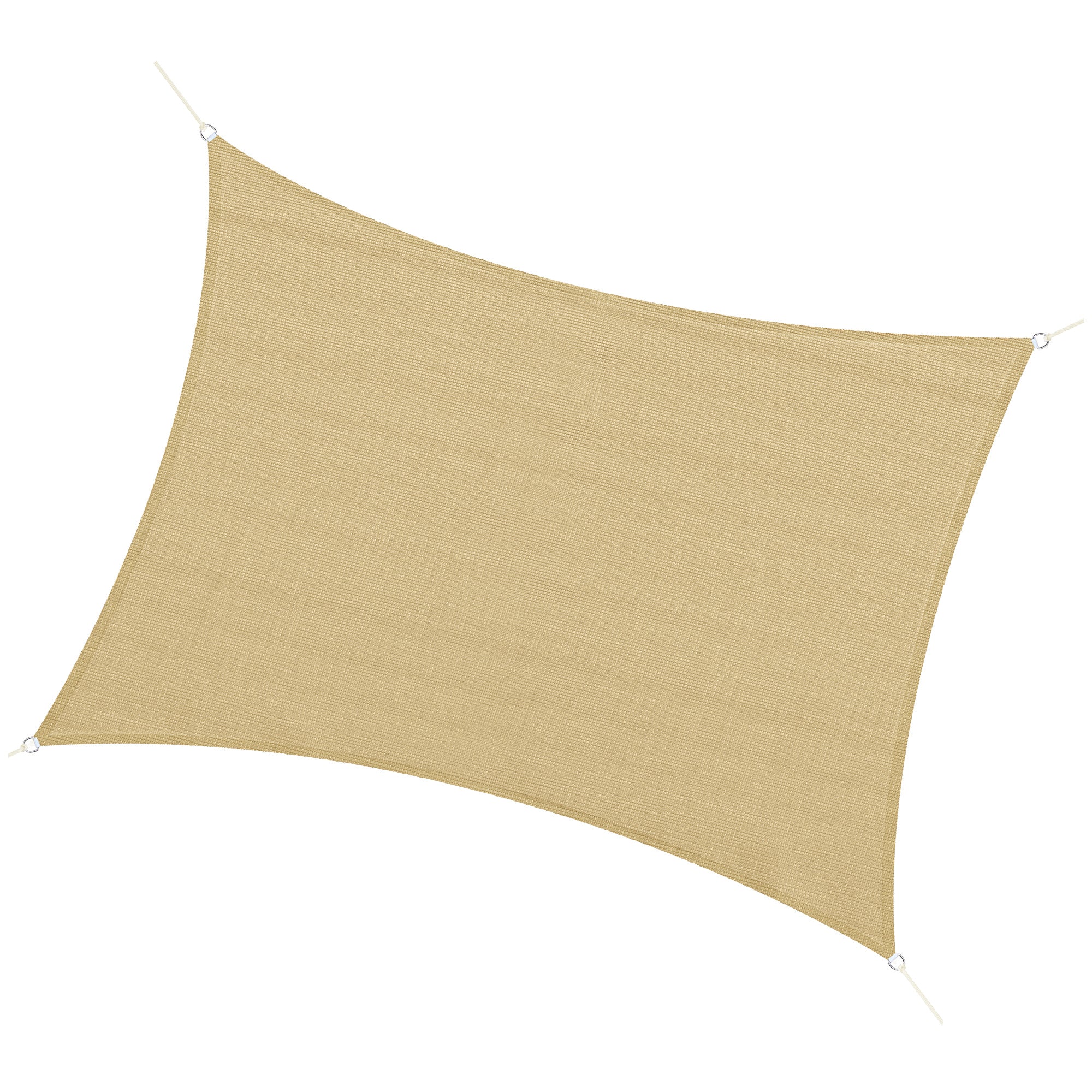 Outsunny sail shade rectangular 4x3 m beige in HDPE with accessories a ...