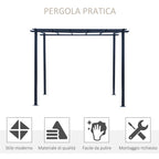 Gazebo Garden Pergola 3x3m Decorable with Black Metal Climbing Plants - Borge' Group Limited