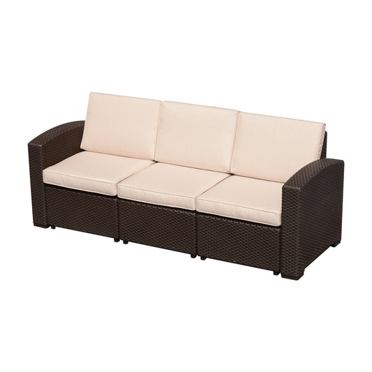 Outdoor 3 Seater Sofa with Comfy Cushions | Outsunny - Borgè