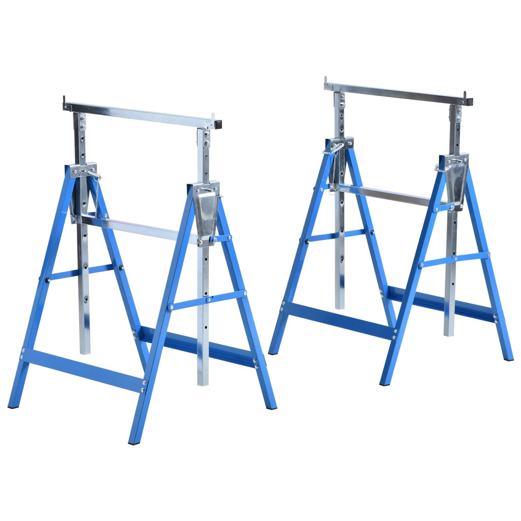 Set 2 Work Cavalllets Folding telescopic in steel tubes 68 x 58 x 80 - Borgè