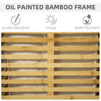 Bamboo bamboo bamboo cane with lid and sack in removable and washable polyester, 44x37x62.5 cm, wood color - Borgè