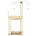 Cat Tree Scratching Post for Cats max 5kg with Hammock, Play Balls and Sisal Posts, 53.5x53. 5x90 cm, Beige - Borge' Group Limited