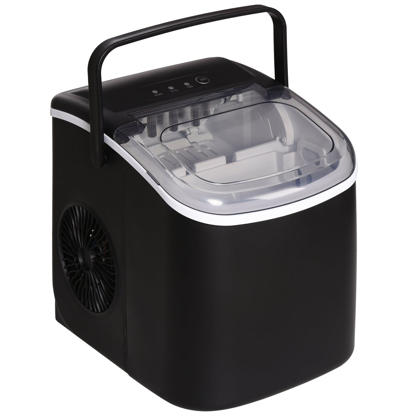 ice machine of 9 cubes in 6-12 minutes with basket and palette included, 23.8x30.5x29 cm, black - Borgè